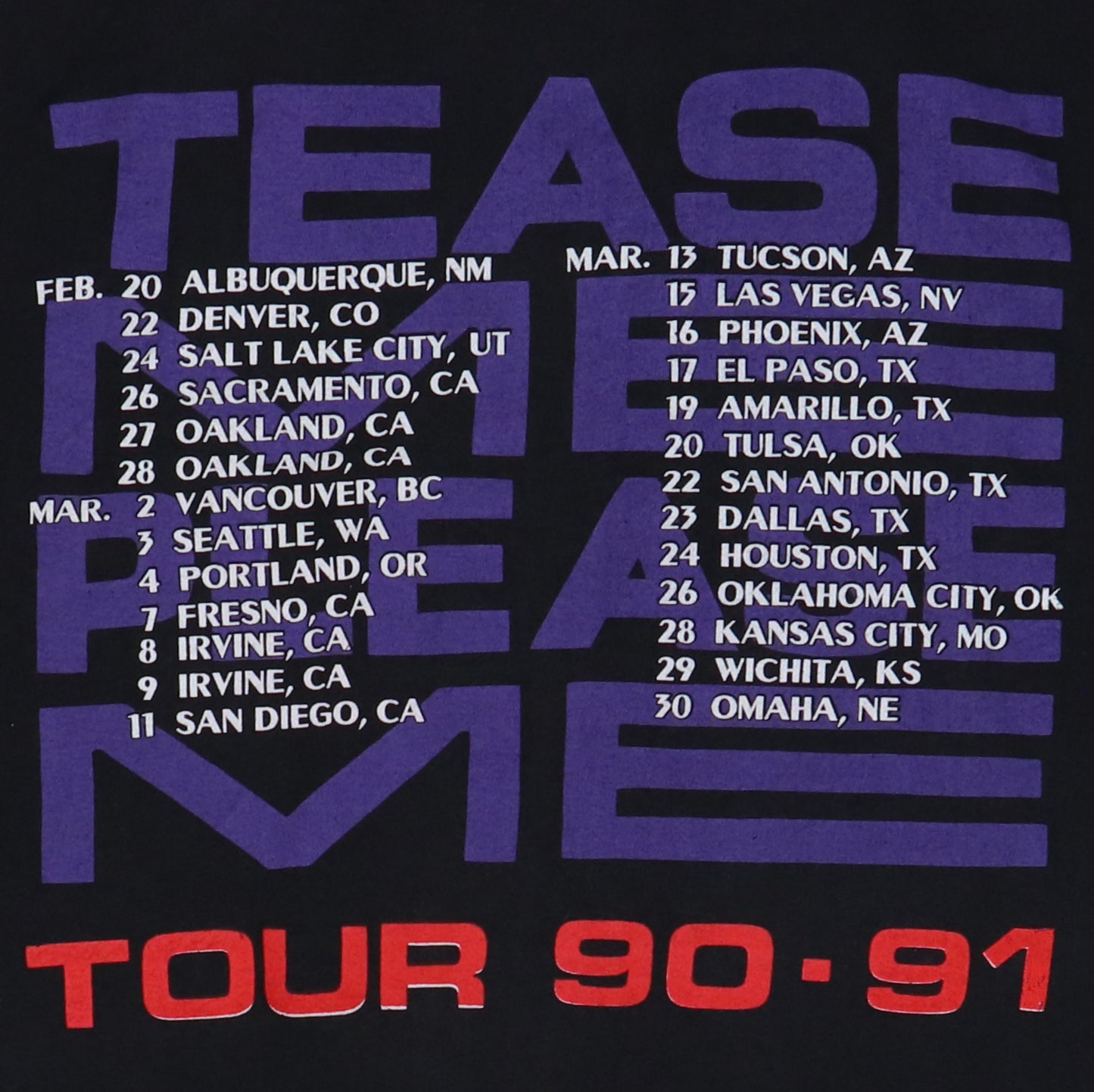 1990 Scorpions Tease Me Please Me Tour Shirt