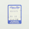 1980’s Aerosmith Tour Working Personnel Backstage Pass