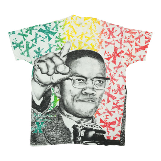 1990s Malcolm X All Over Print Shirt