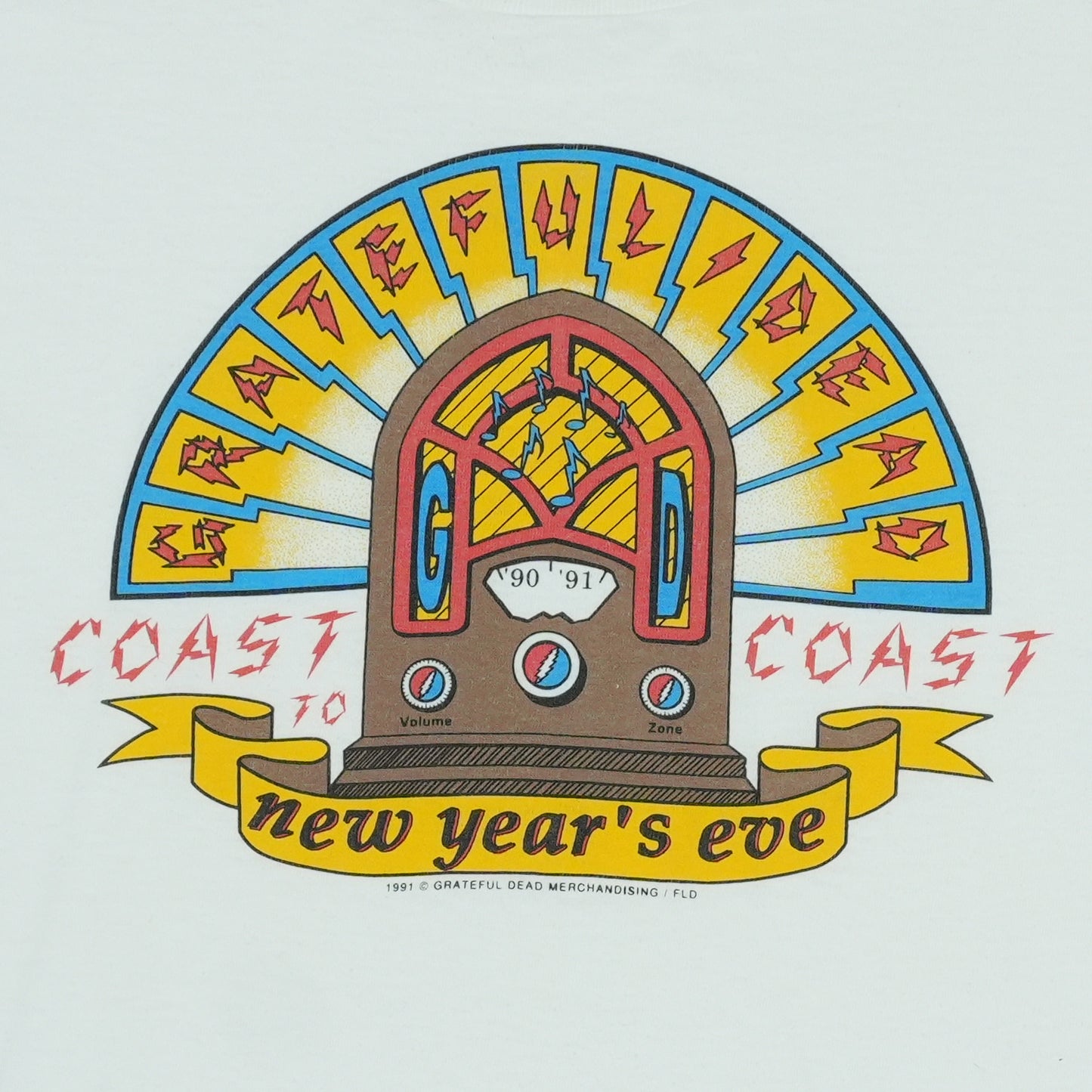 1991 Grateful Dead New Year's Eve Concert Shirt