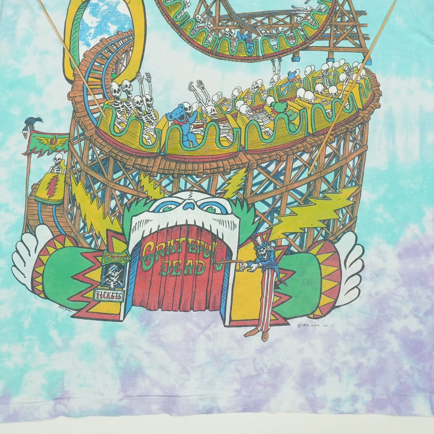 1993 Grateful Dead Roller Coaster Tie Dye Shirt