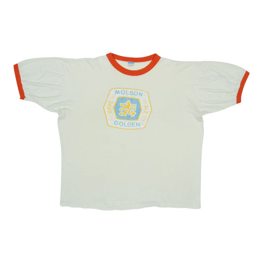 1970s Molson Golden Beer Champion Blue Bar Shirt