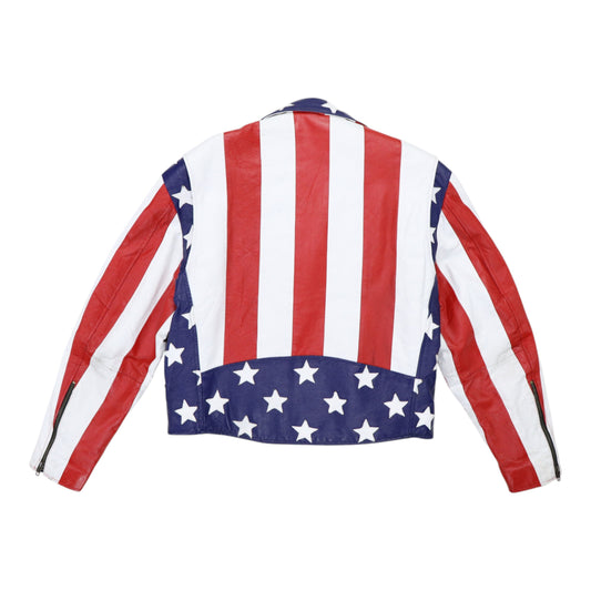 1970s All American Rider Flag Leather Jacket
