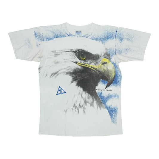 1990s Bald Eagle Vancouver Canada All Over Print Shirt