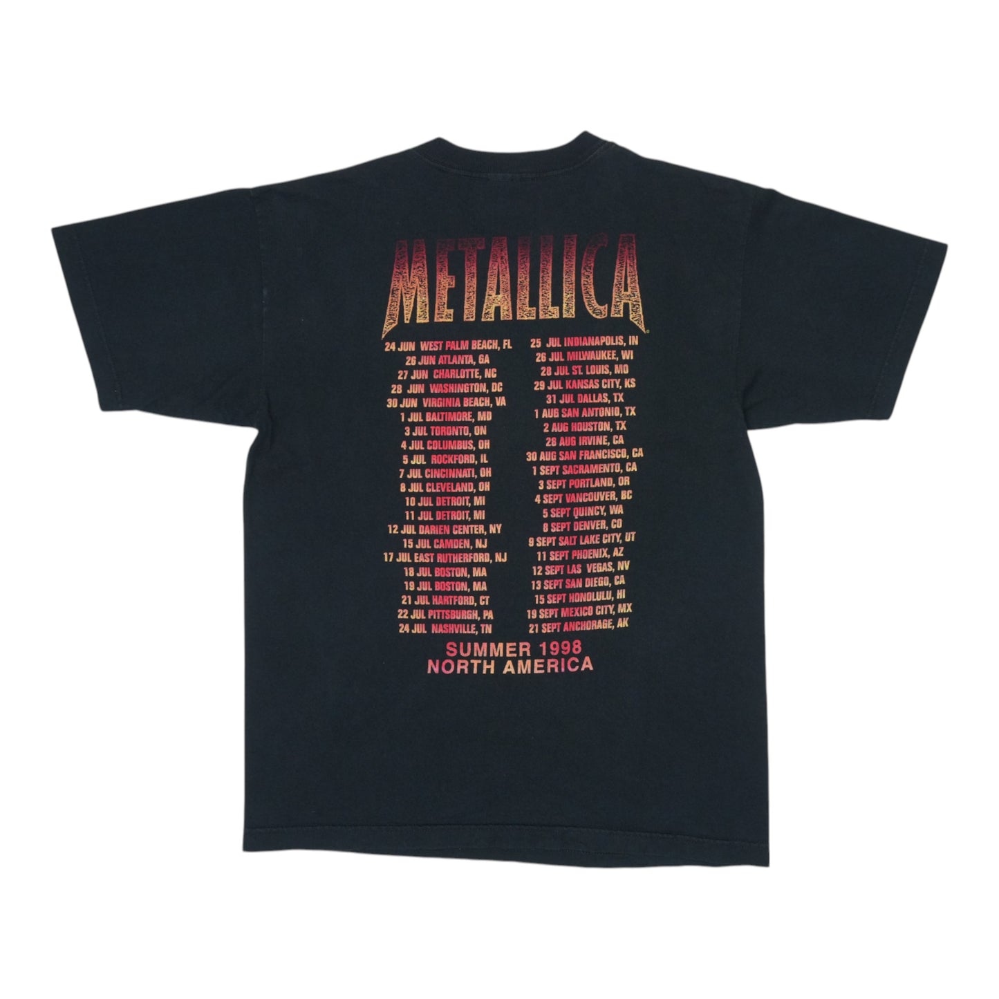 1998 Metallica Summer Tour Shirt