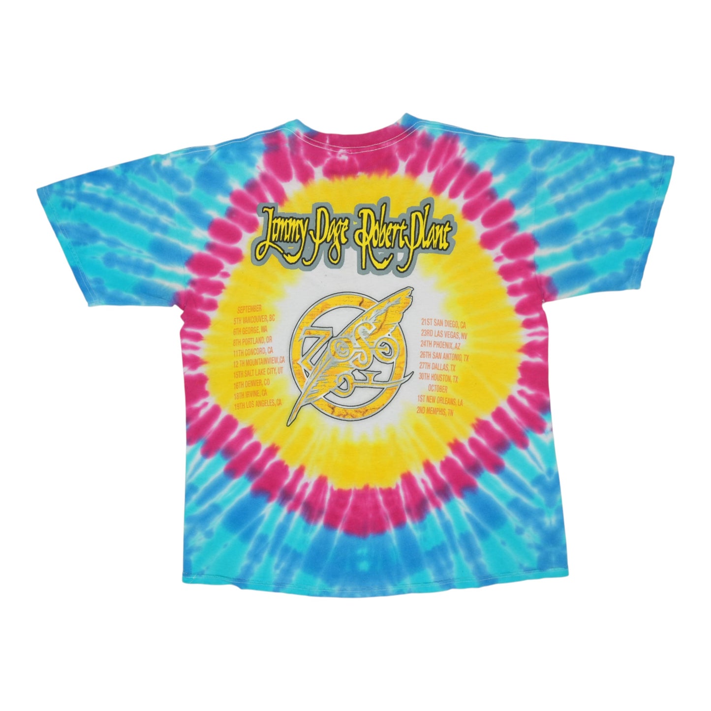 1998 Jimmy Page Robert Plant Tie Dye Tour Shirt
